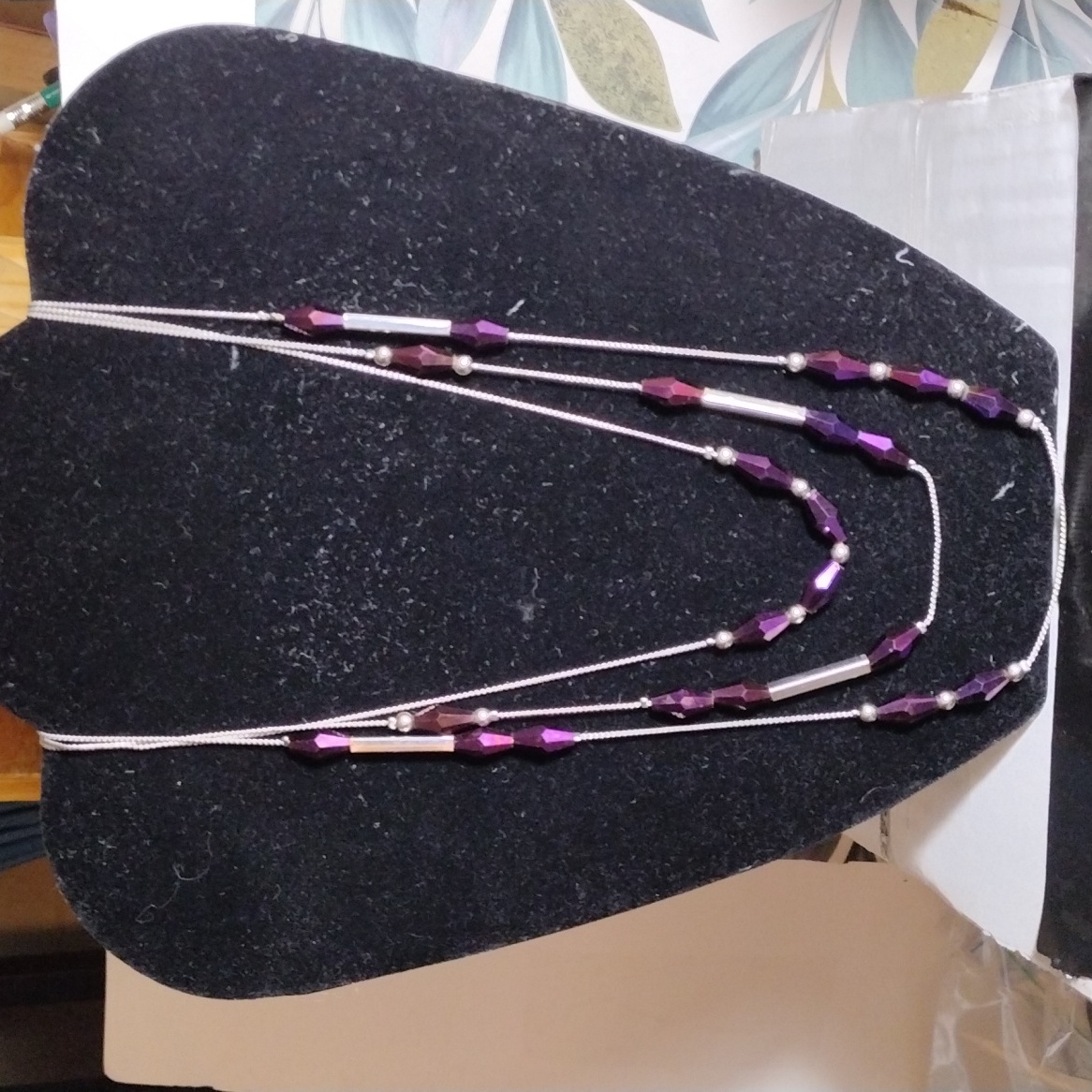 Charming Charlie Purple Beaded Necklace